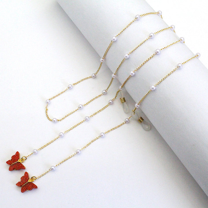 Butterfly-Embellished Eyewear Chain Bowlift