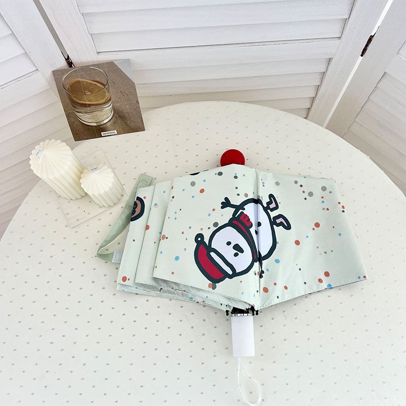 Women's Automatic Folding Umbrella with Cheerful Snowman Design Bowlift