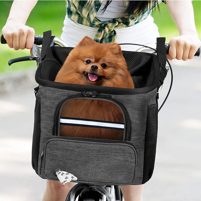 convertible pet carrier backpack with breathable mesh top and safety leash Bowlift