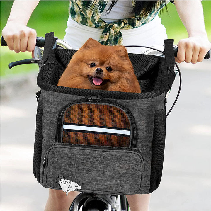 convertible pet carrier backpack with breathable mesh top and safety leash Bowlift