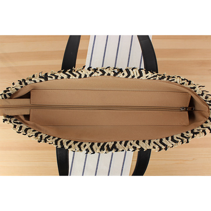 Stylish leisure tote bag made of braided natural material Bowlift