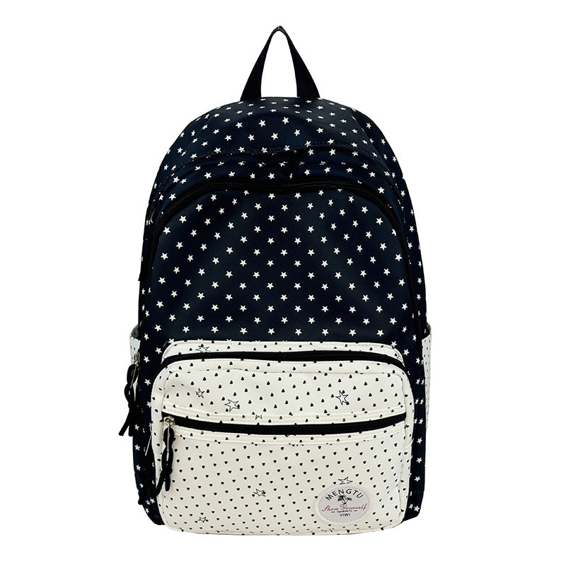 Star-Patterned Multi-Compartt Backpack Bowlift