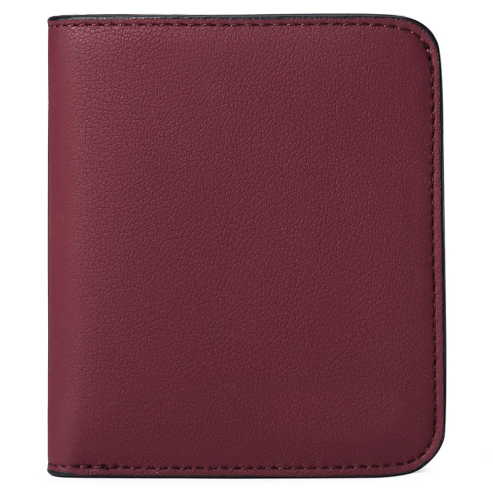 Compact Saffiano Card and Coin Wallet with Zipper Pocket Bowlift