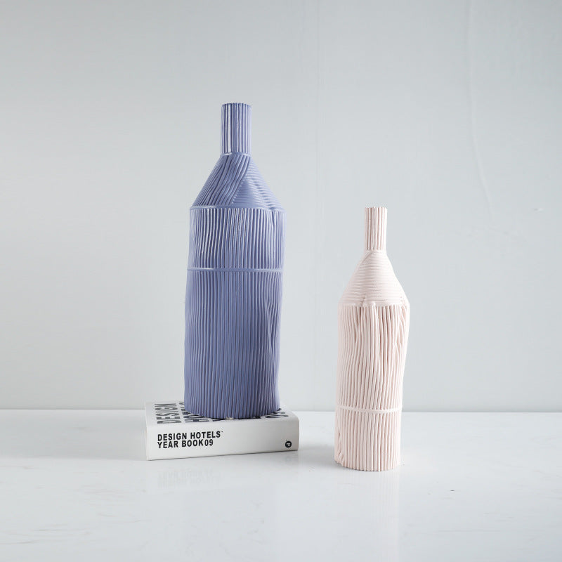 Decorative Striped Ceramic Vase