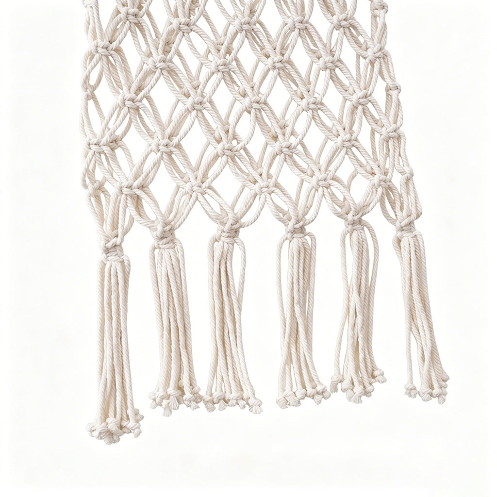 Macrame Tote Bag with Knotted Design Bowlift