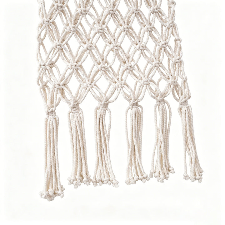 Macrame Tote Bag with Knotted Design Bowlift
