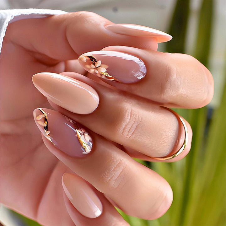Floral Press-On Nail Art Set Bowlift