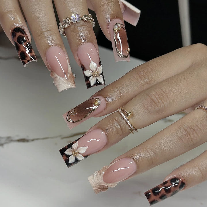 Artistic Floral and Abstract Nail Art Extensions Bowlift
