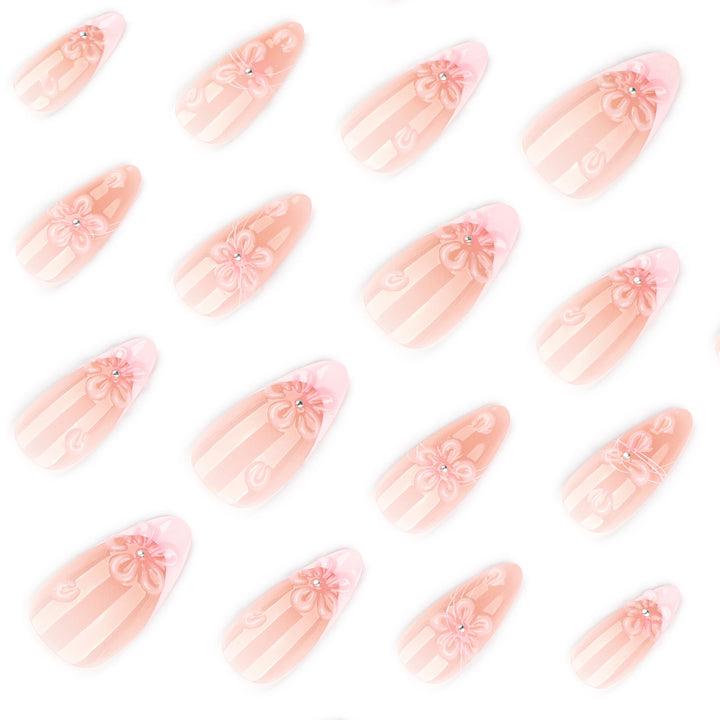 Artful nail extensions with floral 3D details Bowlift