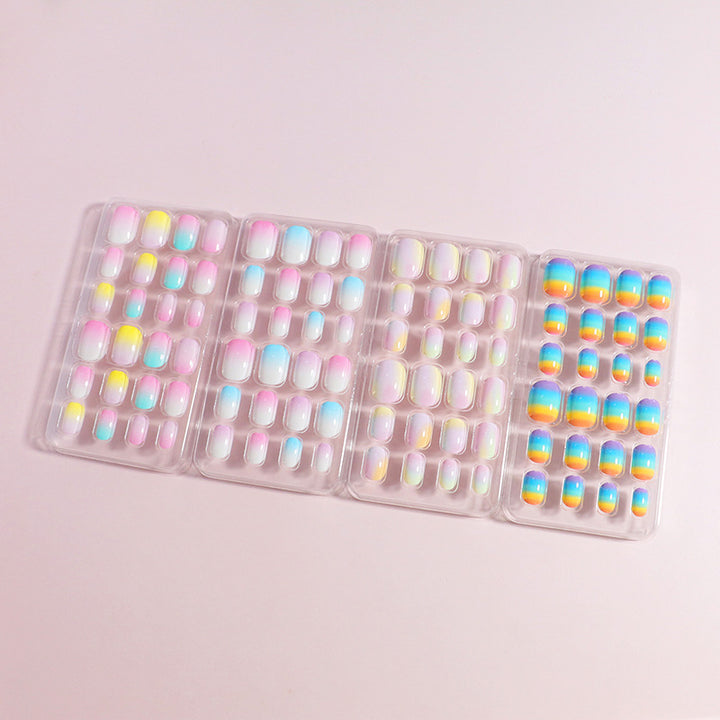 Rainbow Gradient Press-On Nail Tips Bowlift