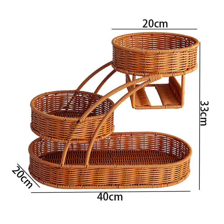 Multi-Tiered Wicker Storage Organizer Bowlift