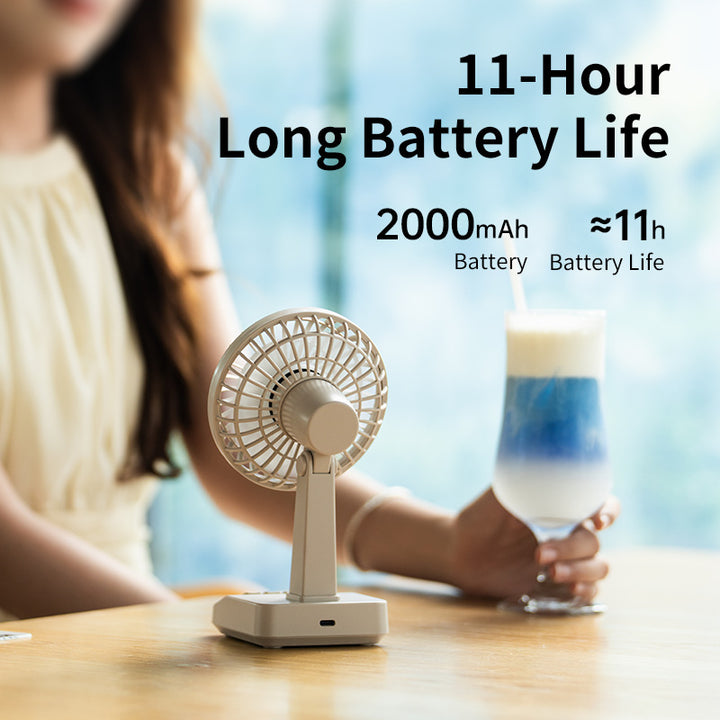 Unisex nano compact battery table fan with USB charging function quiet operation adjustable tilt angle Bowlift