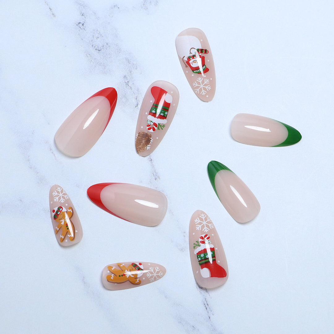 Festive Holiday-Themed Press-On Nails Bowlift