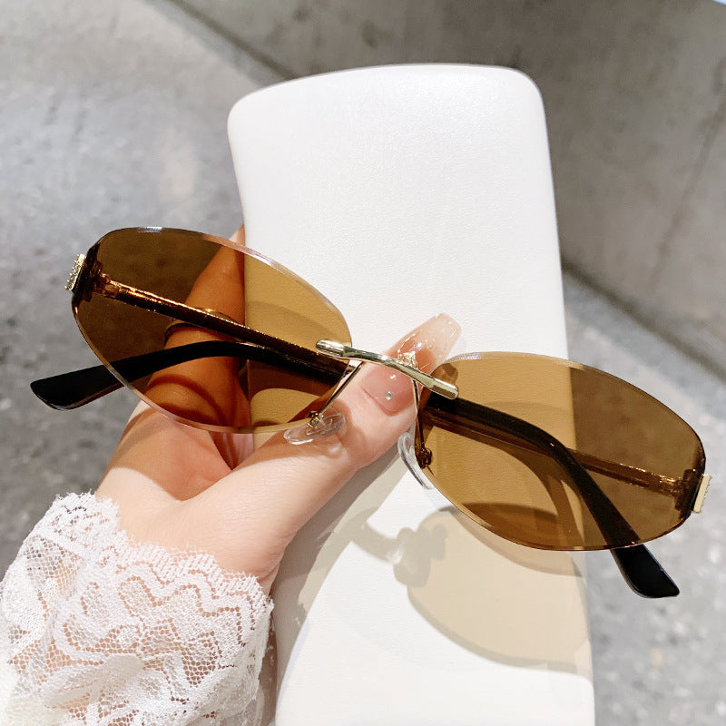 Ladies sunglasses in modern oval design with contrasting frame Bowlift