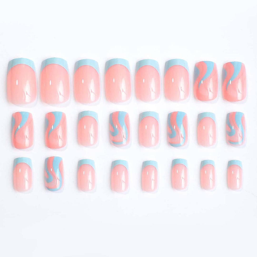 Artificial nail set with elegant French tips Bowlift