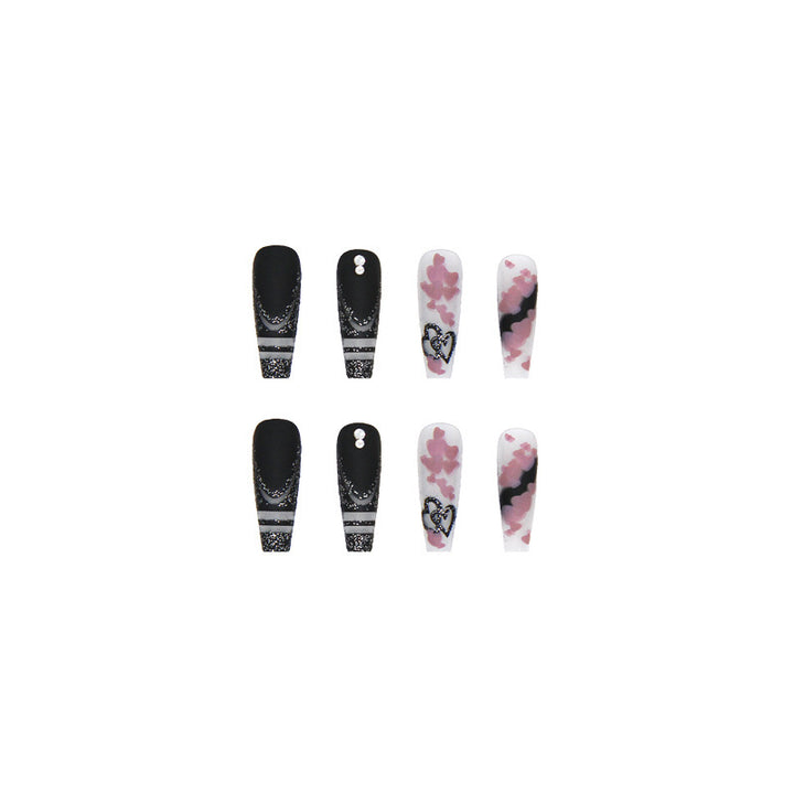 Artificial nail set with creative 3D elements and sparkling accents Bowlift