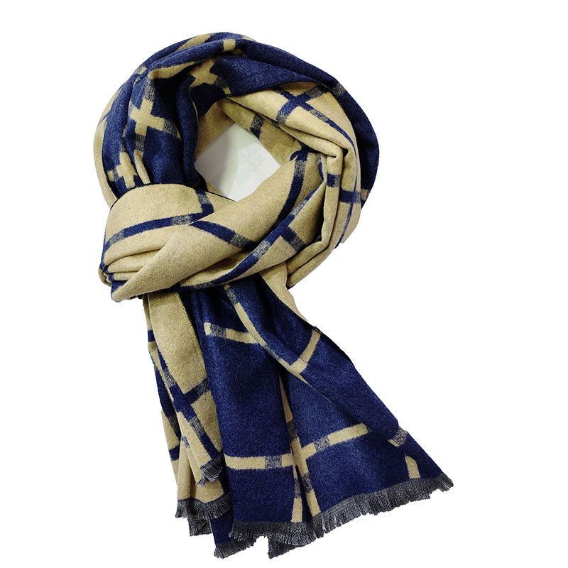 Women's Elegant and Warm Scarf with Modern Check Pattern Bowlift
