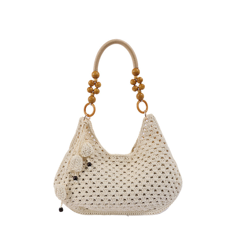 Handmade crochet bag with colorful tassels Bowlift