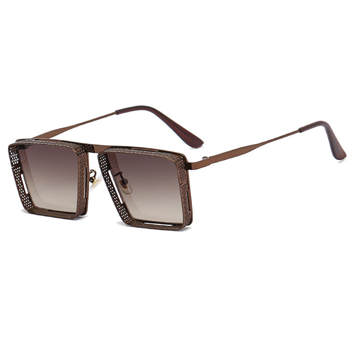 Ladies extravagant square sunglasses with perforated frame Bowlift