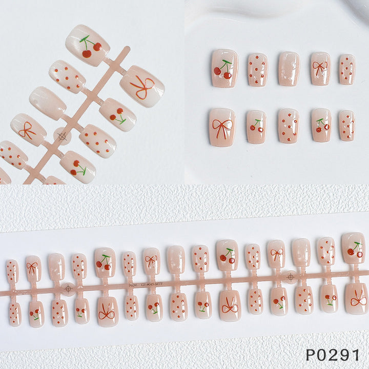 Strawberry Decorated Press-On Nails Bowlift