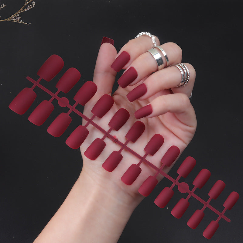 Matte Finish Long Stiletto Press-On Nails Bowlift