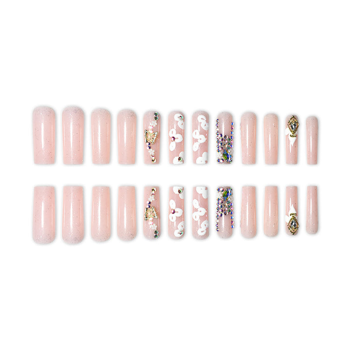 Floral Decorative Press-On Nail Extensions Bowlift