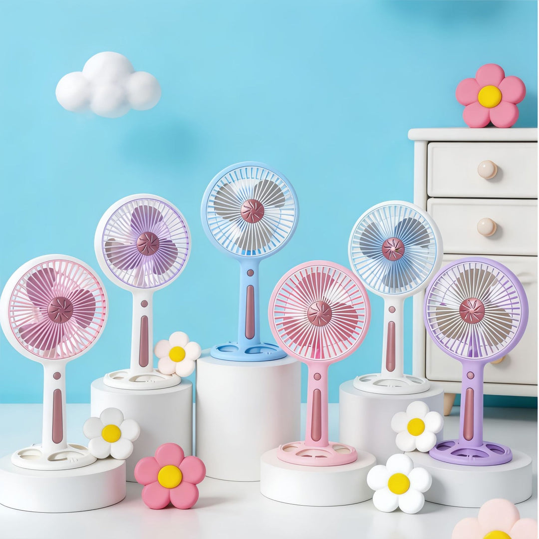 Women's Portable Mini Fan with USB Charging Function and Ergonomic Handle Bowlift