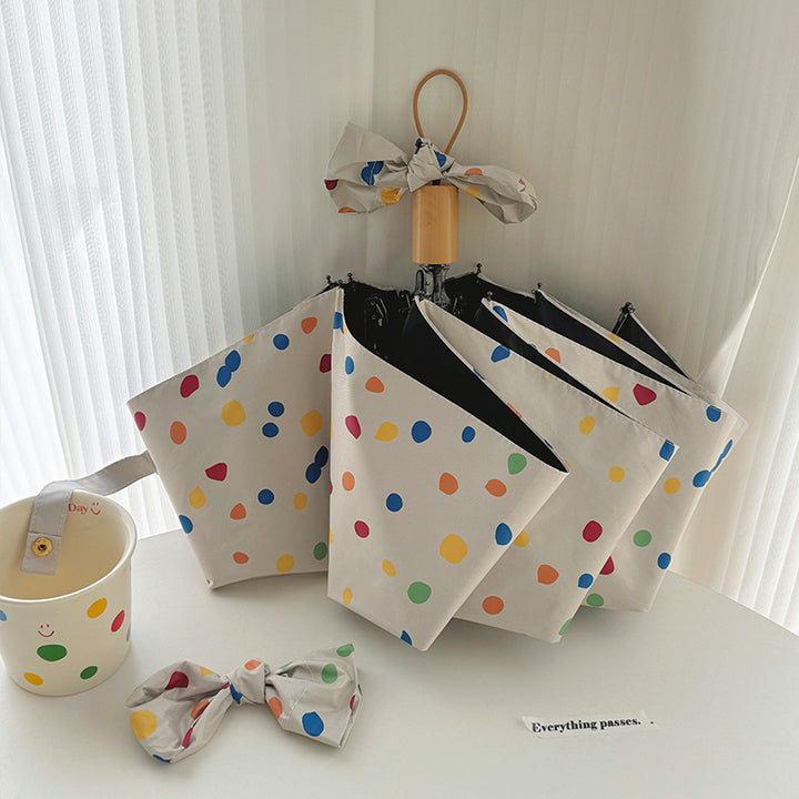 Women Multi-Purpose Foldable Shoulder Bag with Colorful Polka Dot Pattern Bowlift