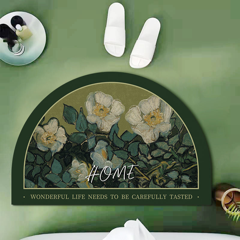 Floral Design Shower Mat Bowlift