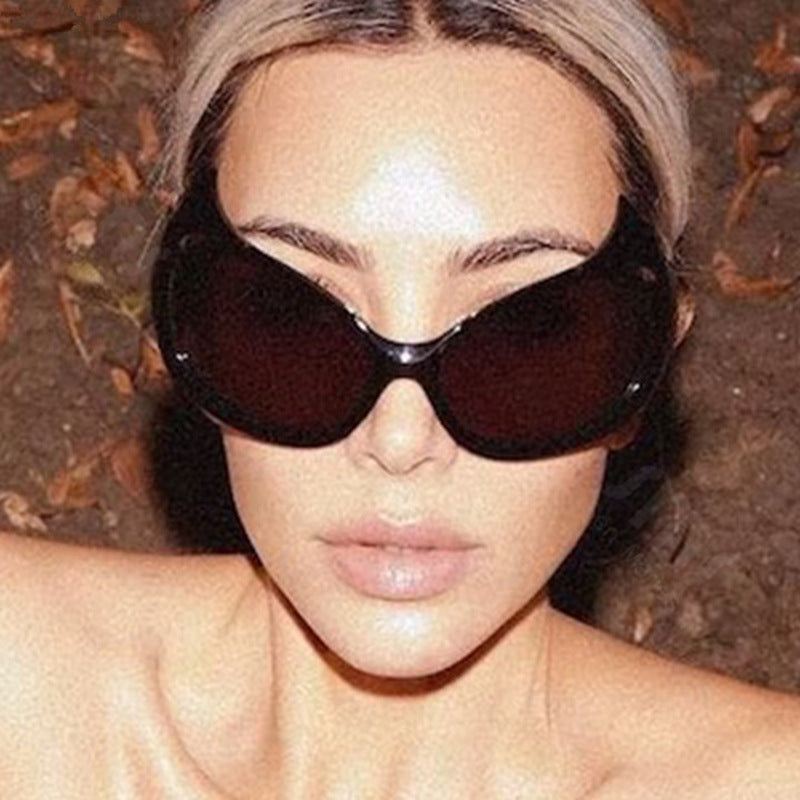 Women futuristic sunglasses with stylish design and protective UV filter Bowlift