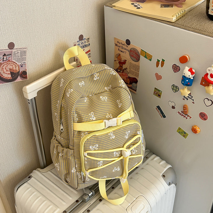 Cute Gingham Patterned Backpack