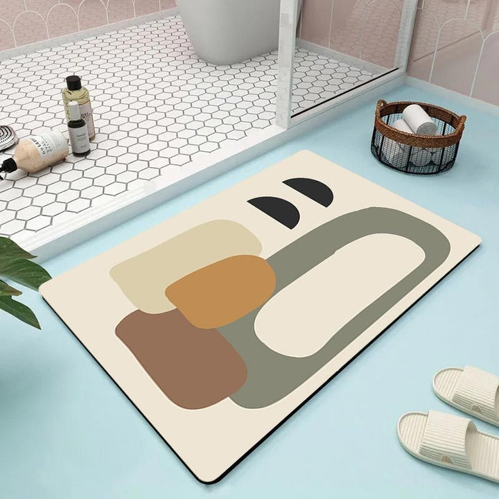 Abstract Floral Bathroom Mat