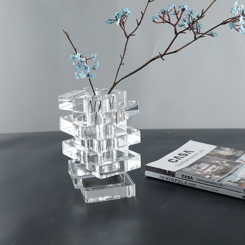 Modern Geometric Crystal Sculpture