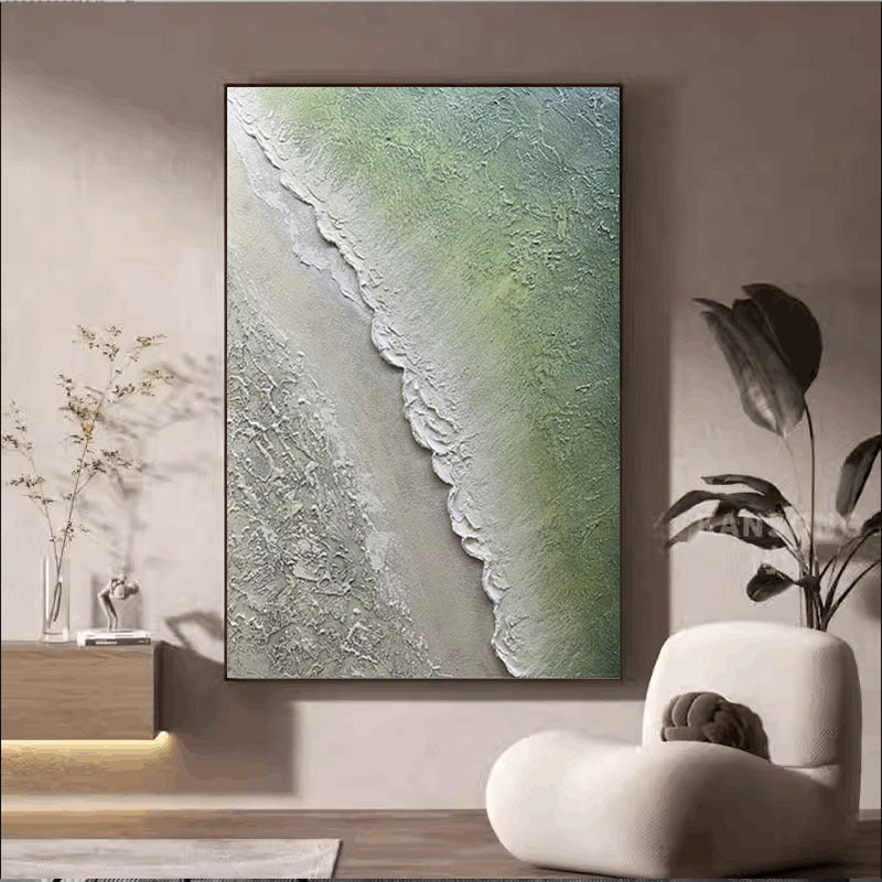 Textured Coastal Wave Canvas Artwork