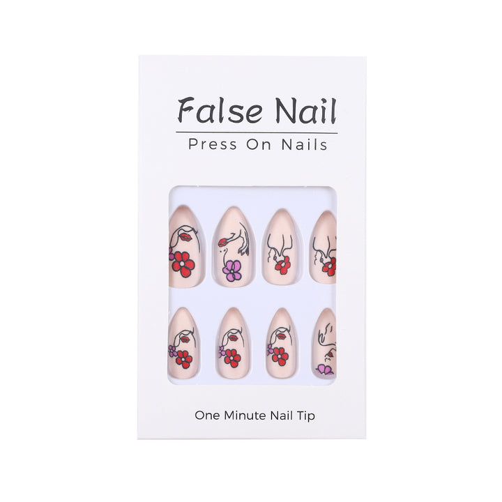 Handmade art nails with floral patterns Bowlift