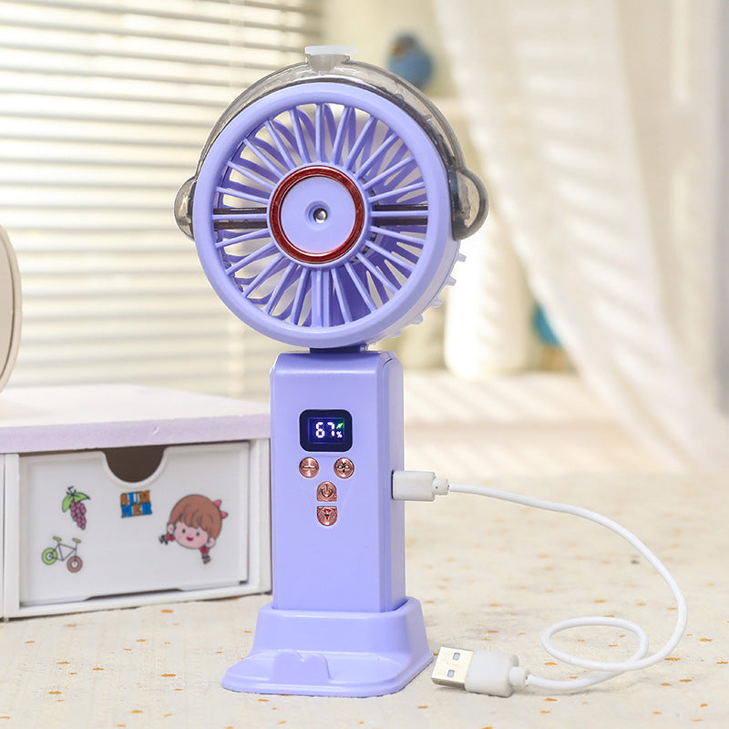 Women portable spray fan with LCD display Bowlift