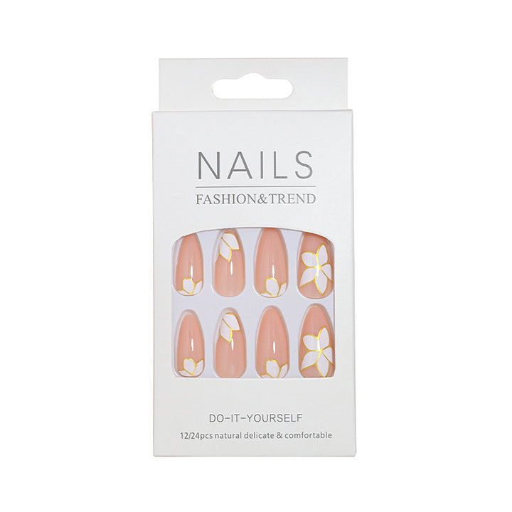 Elegant Floral-accented Press-On Nail Set Bowlift