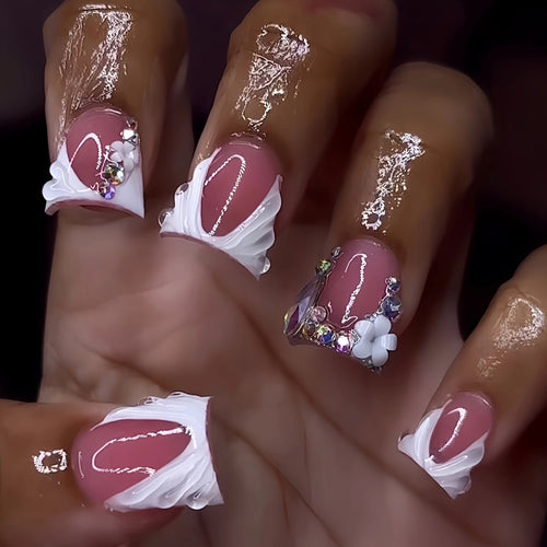 Elegant Press-On Nail Art Set Bowlift