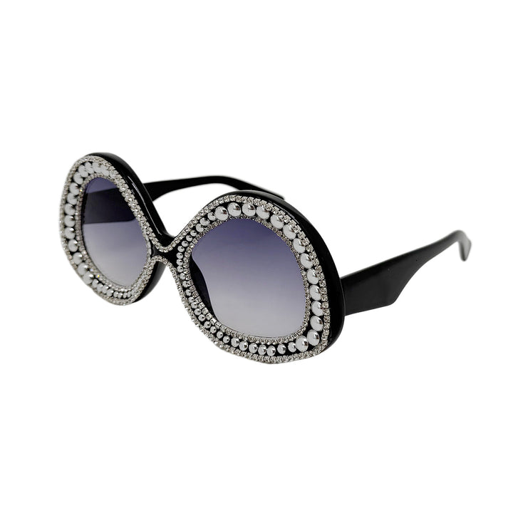 Ladies Glamorous Statement Sunglasses with Sparkling Crystal Frame Bowlift
