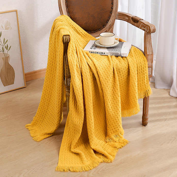 Elegant Textured Knit Throw Blanket