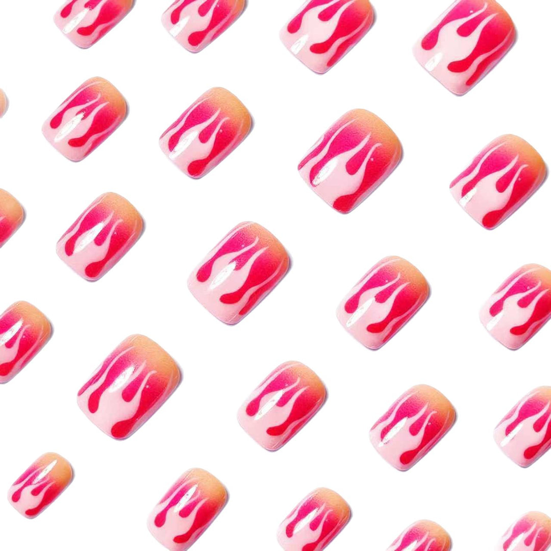 Artistic Flame Drip Nail Art Bowlift