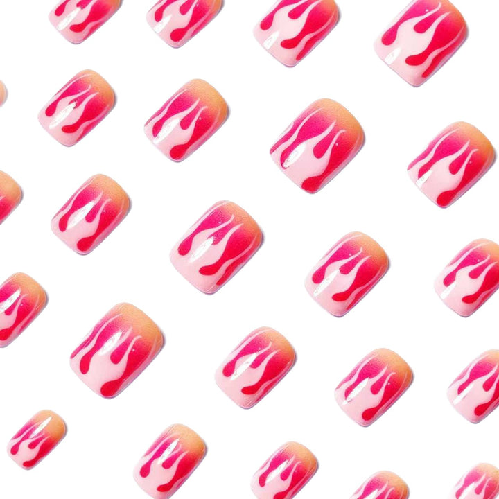 Artistic Flame Drip Nail Art Bowlift