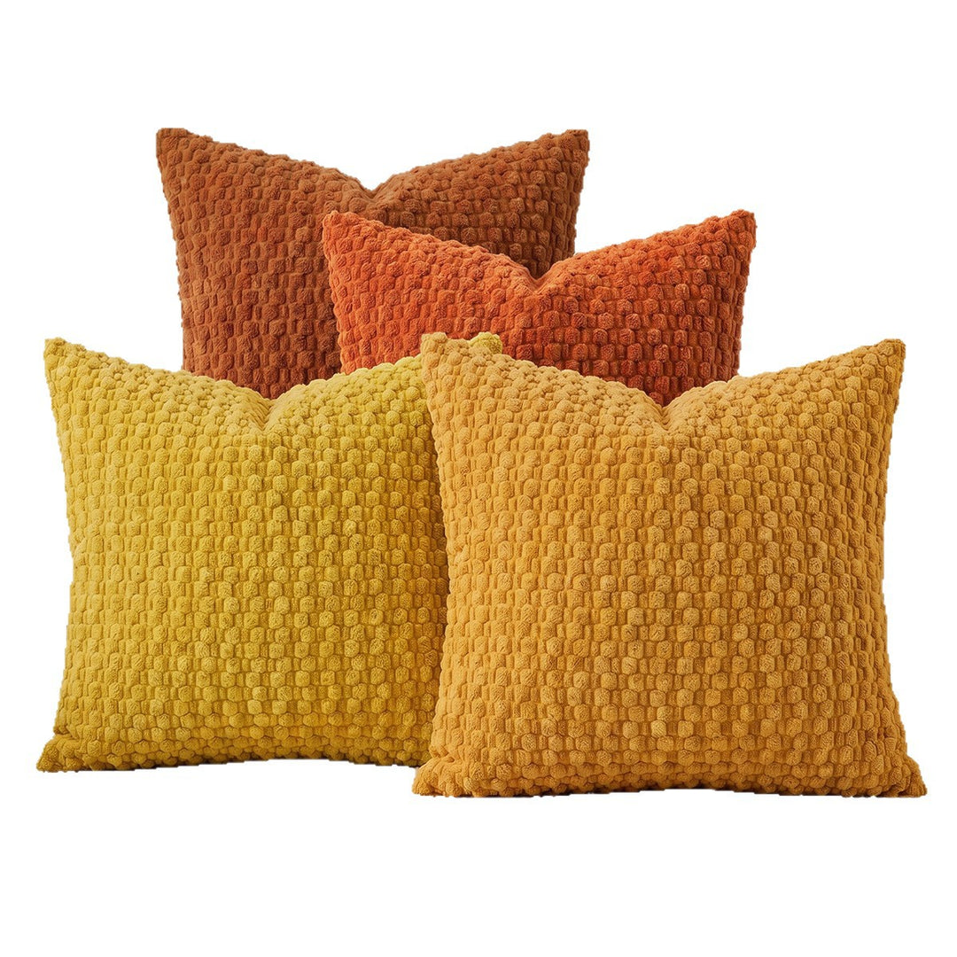 Textured chenille throw pillow with raised bobble weave Bowlift