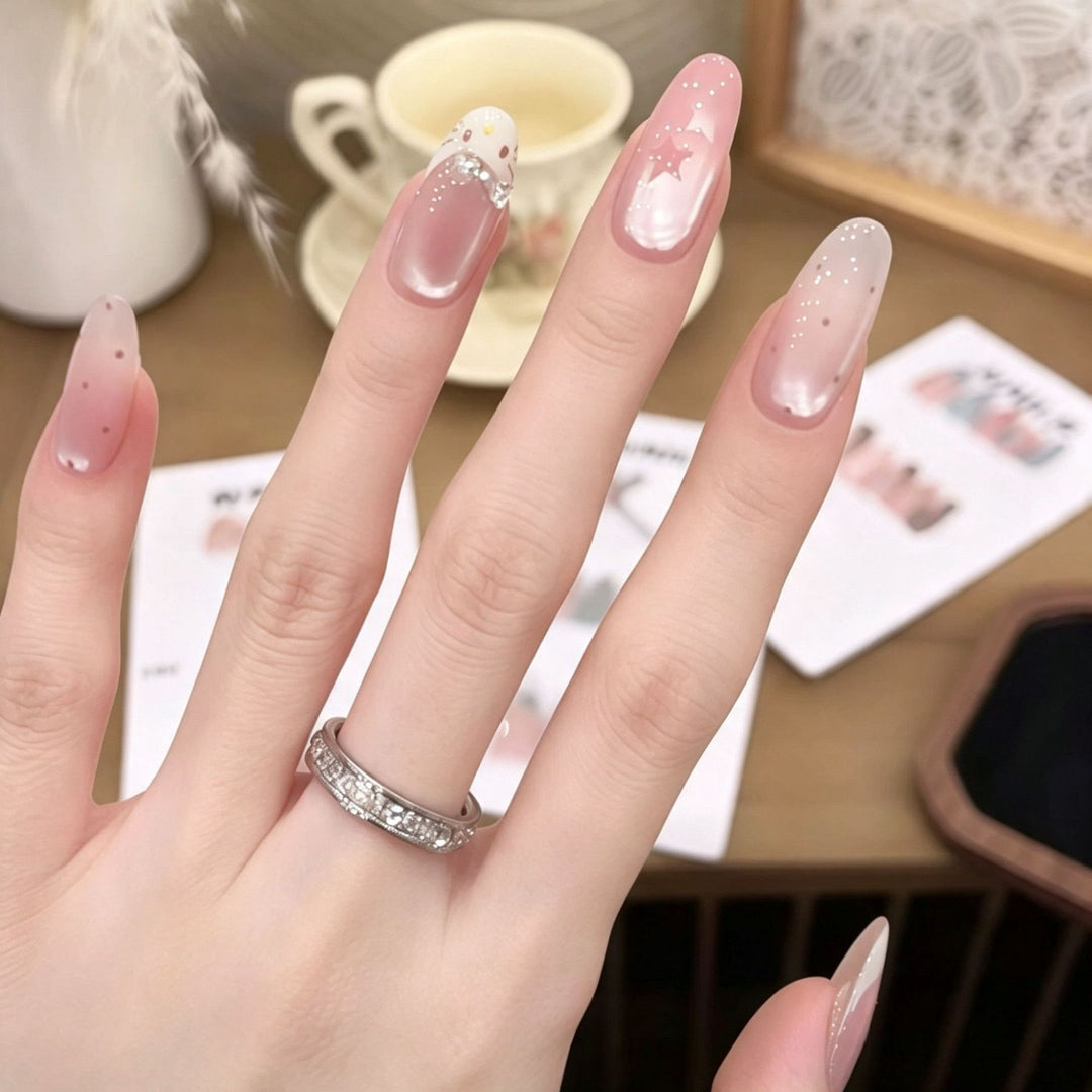 Artistic Press-On Nail Extensions Bowlift
