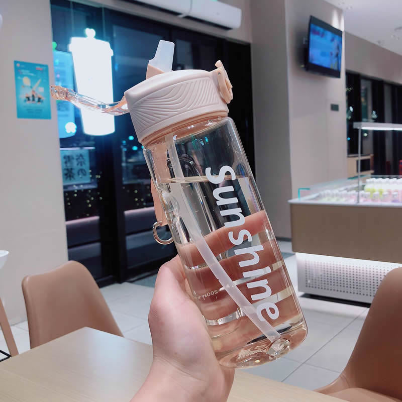 Women Practical Water Bottle with Carry Handle and Leak Protection Bowlift