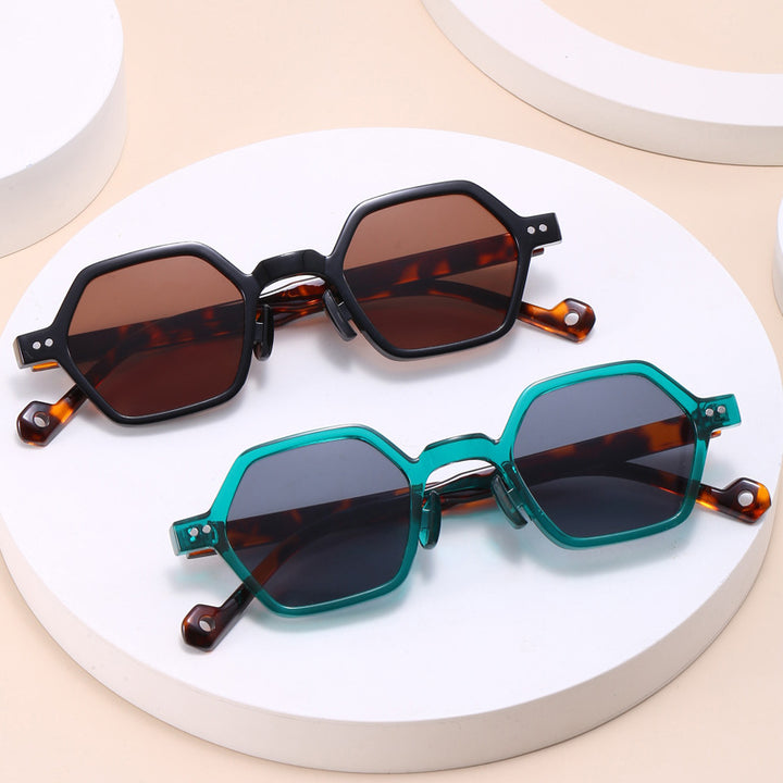 Women's Geometric Sunglasses in Modern Hexagon Design Bowlift