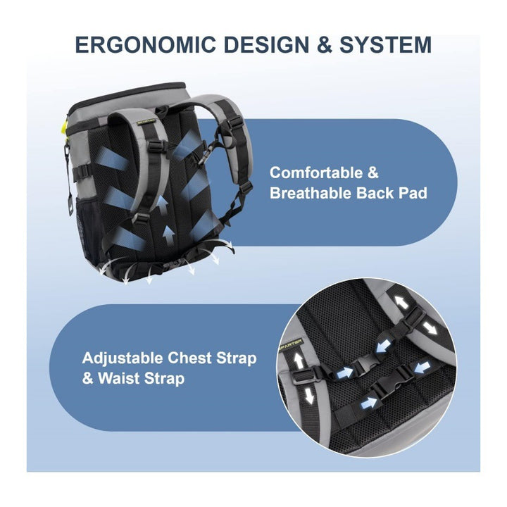 Insulated cooler backpack with practical organizer pockets Bowlift