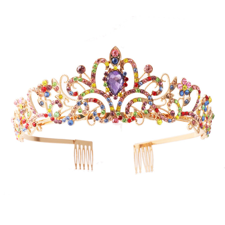 Ladies Sparkling Crystal Tiara with Filigree Design Bowlift