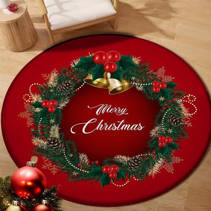 Holiday-Themed Round Floor Mat Bowlift