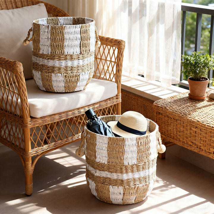 Handcrafted storage bucket made of pocket fabric Bowlift